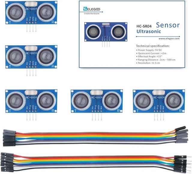 ELEGOO 5PCS HC-SR04 Ultrasonic Distance Meter Sensor Module for... £24. ...