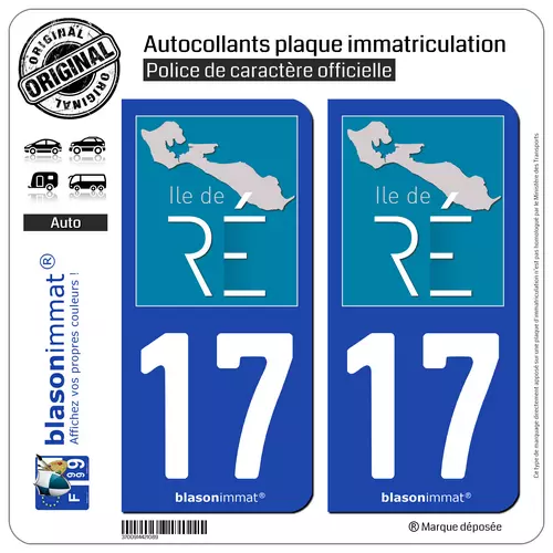 stickers Ile d'Oléron IO Autocollant immatriculation adhésif plaque  département 17 - Stickers Autocollants personnalisés
