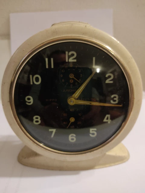 Sveglia Meccanica JUNGHANS HIPPO Repetition Vintage Funzionante Made In Germany