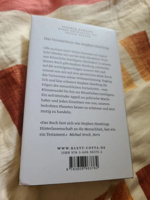 Buch: Kurze Antworten auf große Fragen. Hawking, Stephen, 2018, Klett-Cotta 3