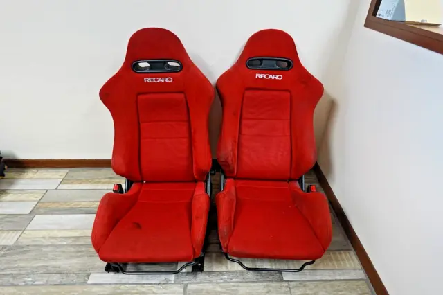 Jdm Dc5 Recaro Sr4 Red Reclinable Bucket Seats Oem Rare Integra Type R Rsx 02-06