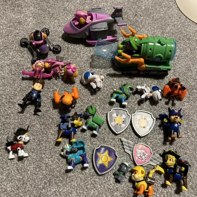 Paw Patrol Bundle Chase Marshall Skye Rubble Rocky Zuma Ryder Robodog. Vehicles