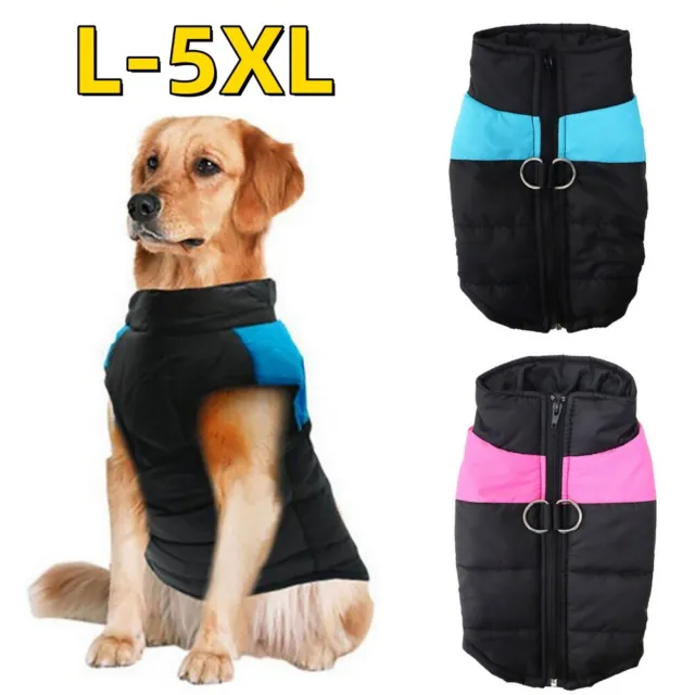 Warm Pet Dog Coat Jacket Outdoor Clothes Waterproof Winter Vest Puppy Coat L-5XL