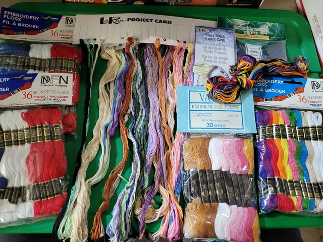 140+ Bordado Punto de Cruz Hilo Hilo Piel MULTICOLOR NUEVO Proyecto Rojo Rosa