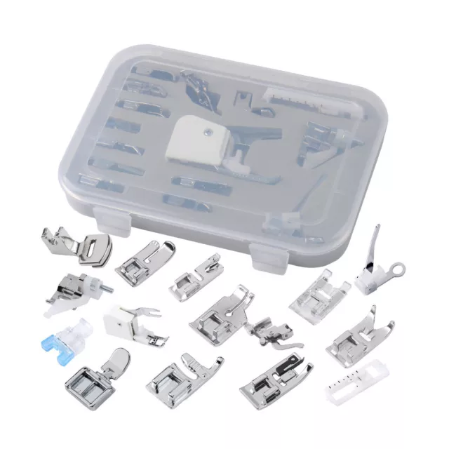 15pc Domestic Sewing Machine Snap-On Presser Walking Foot Kit for Brother Singer