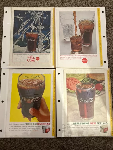 Coca Cola 1961 to 1964 Original  Advertising Cardboard National Geographic Vtg