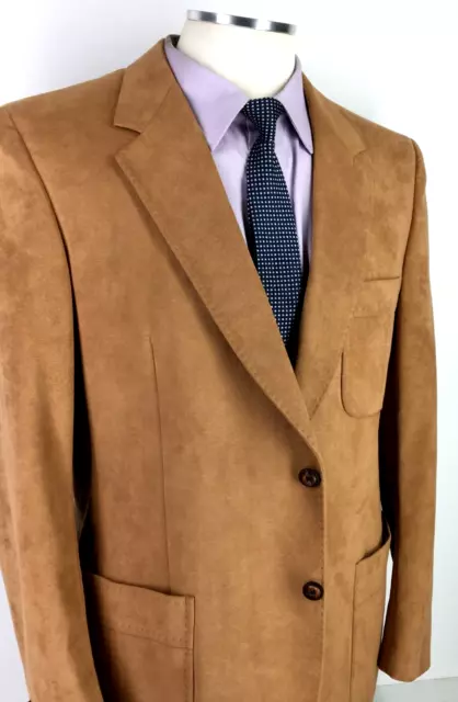 40R Kingsridge USA Mens 1960/70s Vintage 2 Button Blazer Sport Coat Jacket Tan