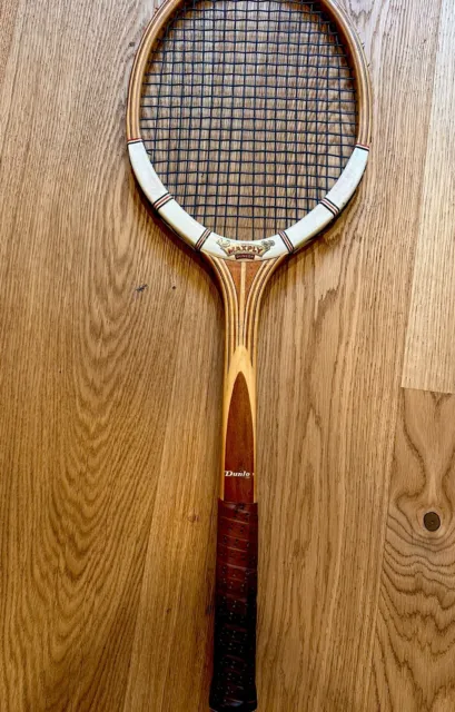 Dunlop- Maxply Tennisschläger Holz Medium Grip 4 -Vintage m. Metallspanner