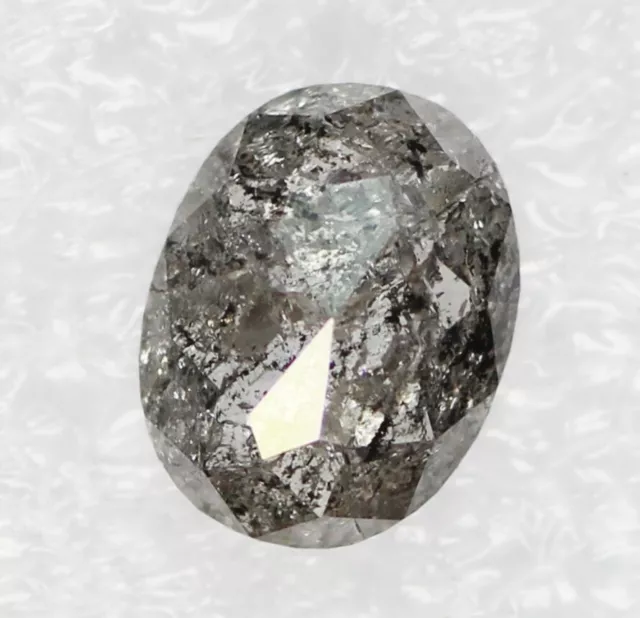 0.78 Karat Ovale Form Schwarz Farbe Salz Und Pfeffer Natur Lose Schöne Diamant