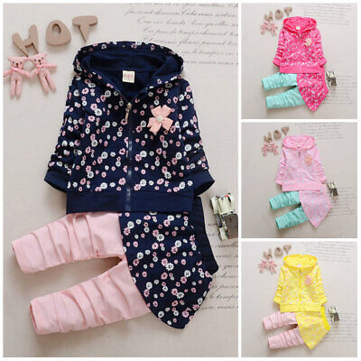 2pcs baby girl clothes tracksuit daily outfits top hoodie outerwear jacket+pants