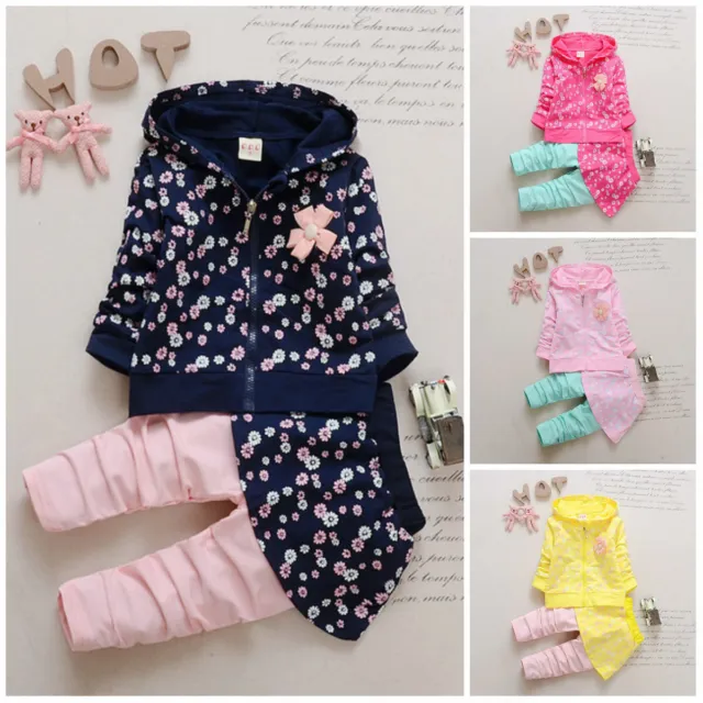 2pcs baby girl clothes tracksuit daily outfits top hoodie outerwear jacket+pants