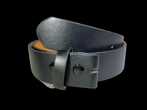 Black Brown Plain Leather Belt Strap Snap On No Buckle Casual Dress Mens Womens