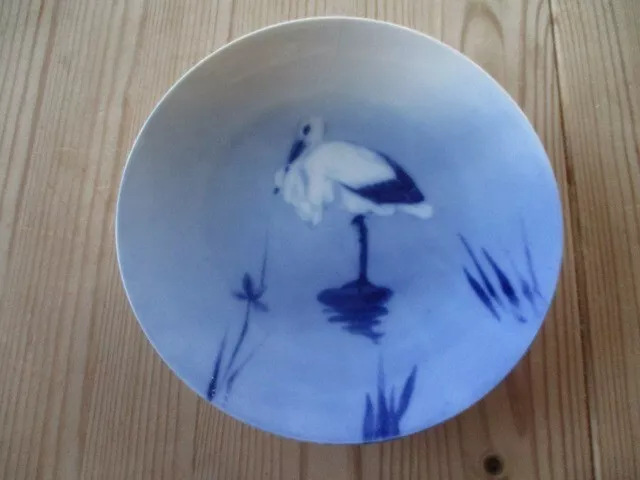 Rosenthal Copenhagen Piastra da Muro Um 1900 Blu Con Cicogna IN Acqua 17,5 CM