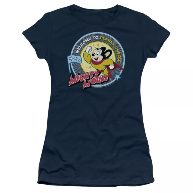 Mighty Mouse "Planet Cheese" Women's Adult or Girl's Junior Babydoll Tee