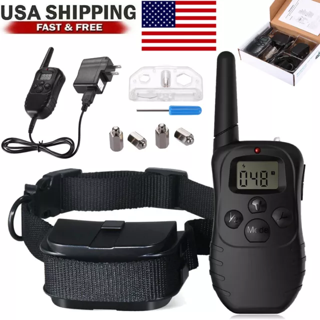 330 Yards Rechargeable Dog Shock Training Collar LCD Remote Control Waterproof