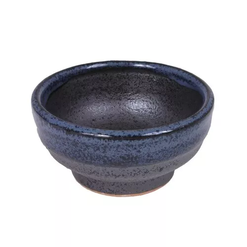 Japanese Soy Sauce Dipping Bowl Ceramic 3.25"D Blue Black Matte Made in Japan