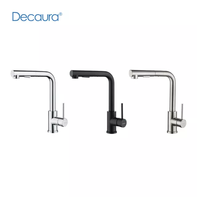 Decaura Kitchen Taps Sink Mixer Tap with Pull Out Spray 2-Mode and 360° swivel