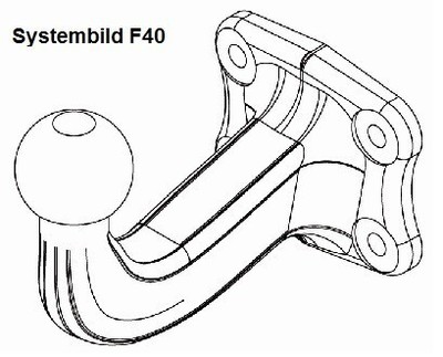 Gancio di traino fisso Westfalia per anschraubplatte con sfera collo 