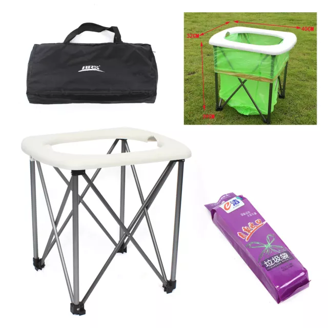 Portable Travel Toilet Folding Commode Seat Camping Hiking Trip Outdoor