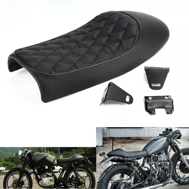 Motorcycle Cafe Racer Seat Vintage Cushion Hump Saddle Flat Seat for Honda CB