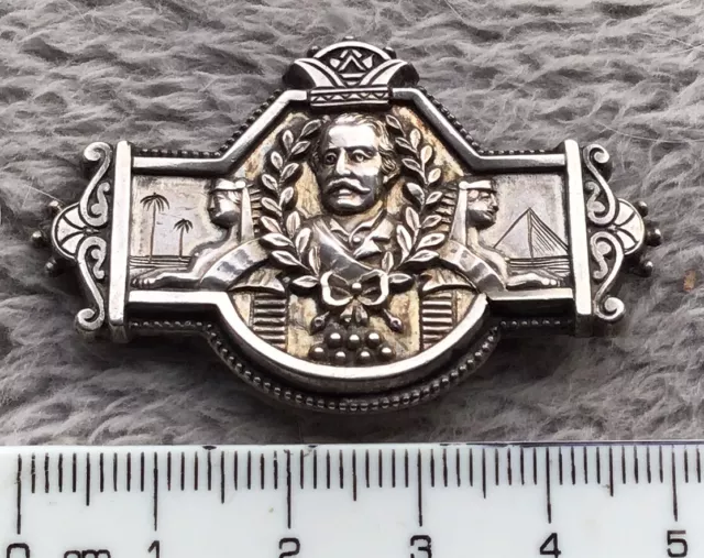 Rare General Gordon Of Khartoum Silver Brooch