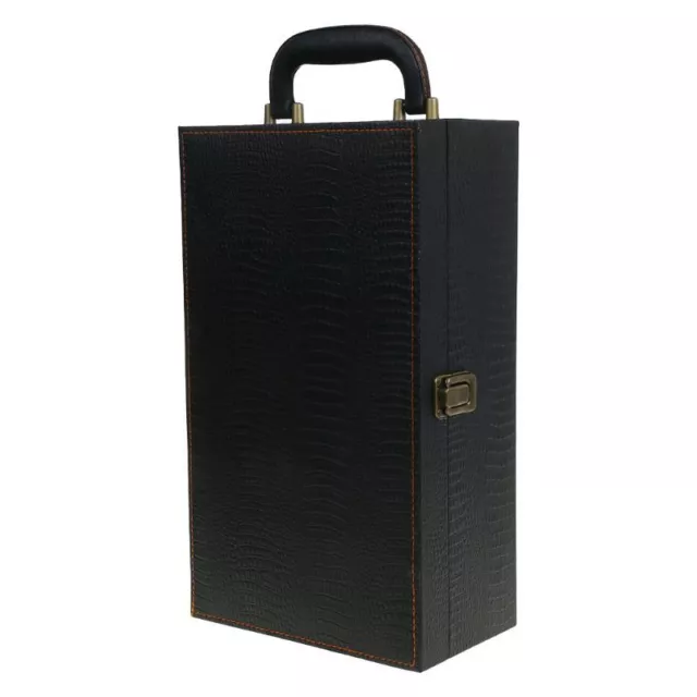 Wine Bottle Box Leather Luxury Bag 2 Red Wine Champagne Tote Carrier Handle Case