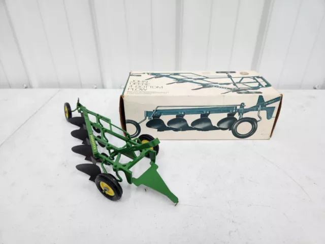 Vintage Original 1/16 Ertl John Deere Toy 4-Bottom Plow In Box Farm Tractor