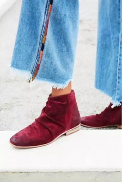 Free People X Jeffrey Campbell Speir Ankle Boot Size 6 New MSRP:$198 Suede red