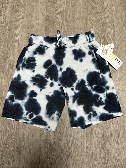 Zella Shorts Tie Dye Navy Fleece Girls Sz 8/10 Medium NWT