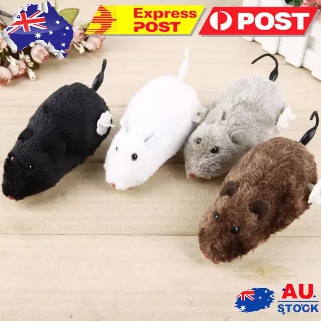 4pcs Cat Mice Toy Lifelike Clockwork Plush Rat Funny Soft and Safe for Cats Dogs