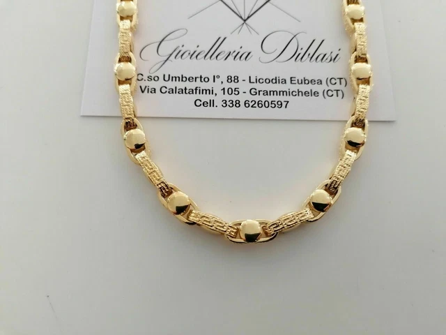 Chaîne Collier Massive 18K Or Jaune 750‰ - 50 Cm - Maille Homme/femme - Fabriquée En Italie