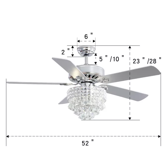 Modern Ceiling Fan with Light Remote Control Dimmable Timer Bedroom Living Room