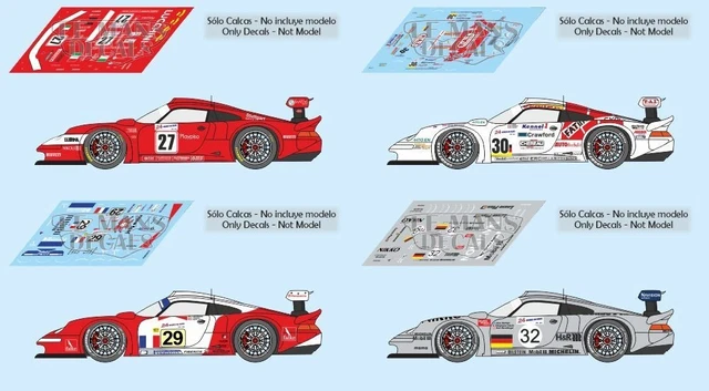 Autocollants Porsche 991 RSR – Le Mans 2022 – Pour Maquettes 1:32, 1:43, 1:24, 1:18 – Stickers Qualité Professionnelle