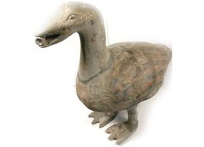 Ancient Han China Goose and Snail (Color) Large Painted Ceramic Statuette 100BC 2
