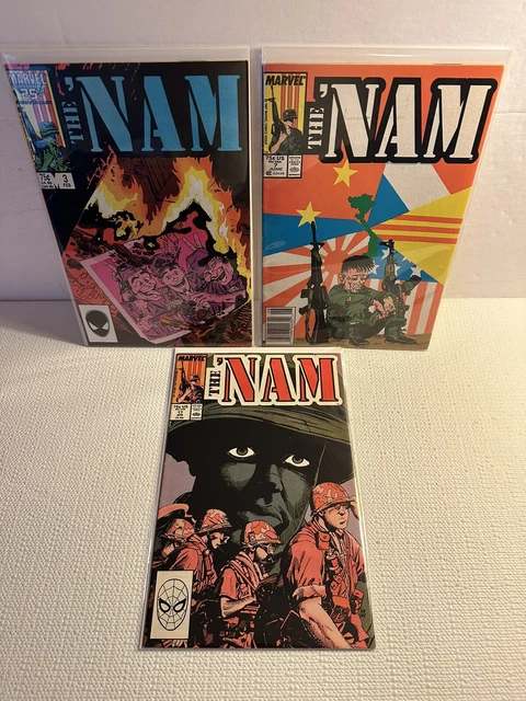 Lot Of 3 Comics The Nam #3, 7, 17 Marvel Comics 1987-88