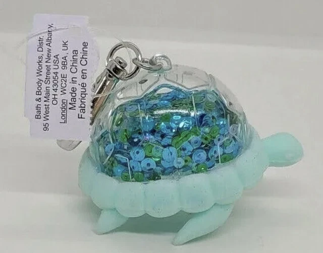 Bath & Body Works Paillettes Mare Tartaruga Tasca Bac Supporto Portachiavi Clip