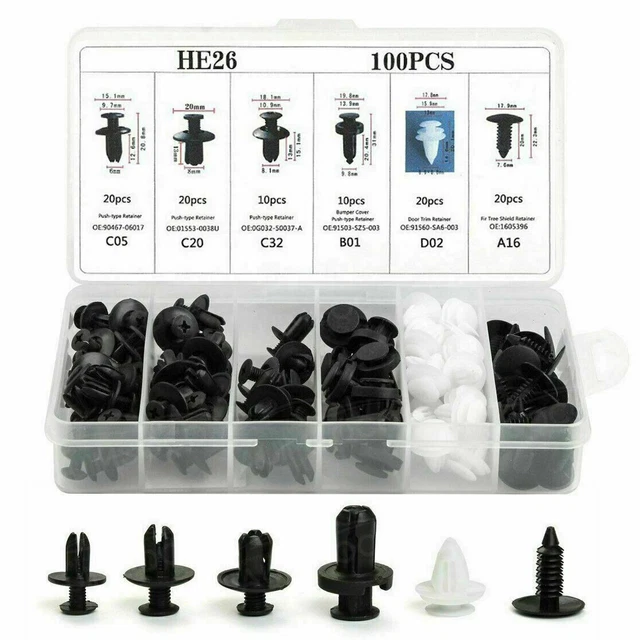 Car Accessories Plastic Rivet Fastener Push Pin Body Bumper Trim Moulding Parts