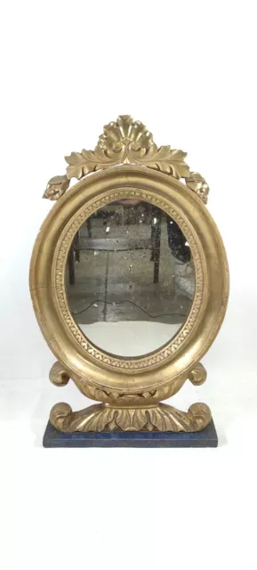 Antico Specchio Originale Del 700 In Legno In Foglia Oro