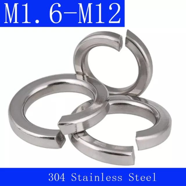 M1.6/M2/M2.5/M5-M12 304 Stainless Steel Split Lock Washers Spring Washers DIN127