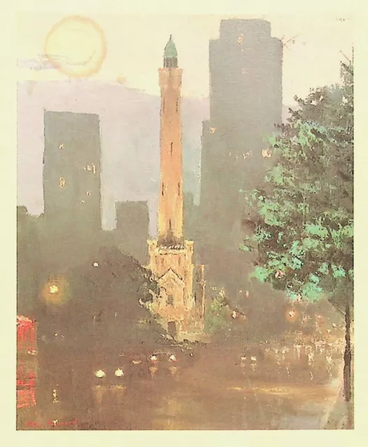 United Airlines Flight Menu By Peter Hayward Chicago Water Tower See Notes-E15-L