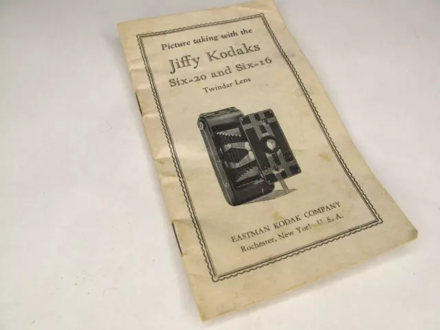 Vintage Kodak Six-20 and Six-16 Original OPERATING INSTRUCTIONS/MANUAL