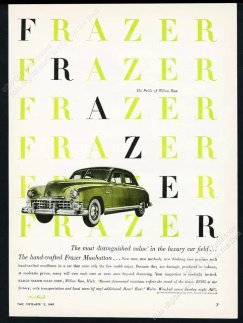 1949 Paul Rand art Kaiser Frazer Manhattan car vintage print ad