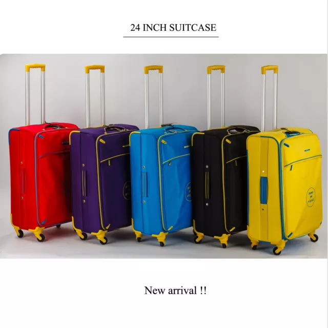 Single 24 inch 65L Medium Luggage Trolley Travel Bag 4 Wheel suitcase