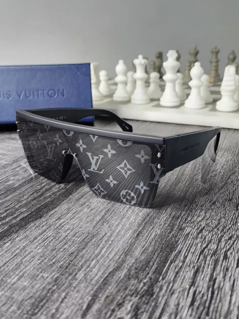 Louis Vuitton LV Waimea L Monogram Sunglasses Black Z1583E Unisex Auth