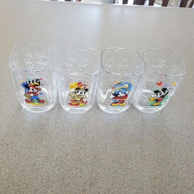 WALT DISNEY WORLD McDonalds Mickey Mouse Drinking Glasses 2000 Set 4