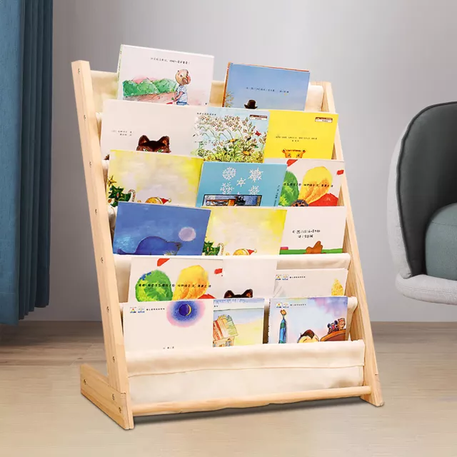 Organizador ordenado estantería de almacenamiento estantería de madera de 6 niveles para niños estantería de libros