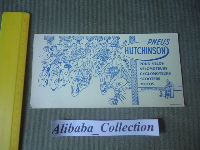 Buvard Publicitaire Dunlop – Vélo, Moto, Auto, Bandages Pleins – Circa 1950