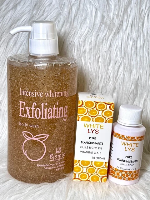 Gel Douche White Lys - Ultra Blanchissant & Exfoliant 4 En 1, Pour Un Corps éclatant