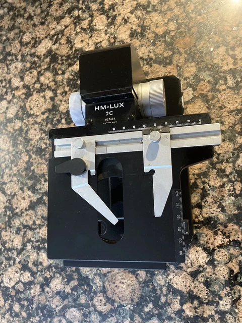 Leitz HM-LUX JC Microscope Base Stage Table Stage Slide Clip Germany
