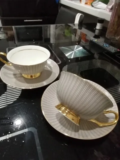 Porcelain Tea Set Coffee Cup Saucer Spoon Luxury Ceramic Party Drinkware Bar 2